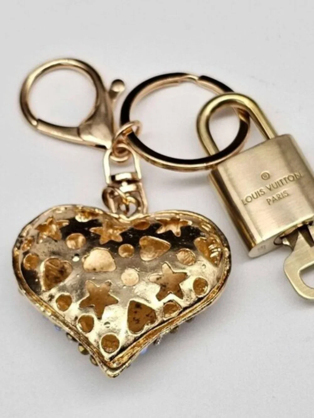 Louis Vuitton Authentic Gold Lock 🔒 Unbranded Heart Keychain Charm for Bags